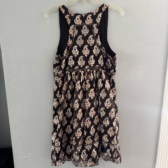 Free People Dress Black Rose Gold Bronze Beads Sleeveless Size 10 - Picture 5 of 7